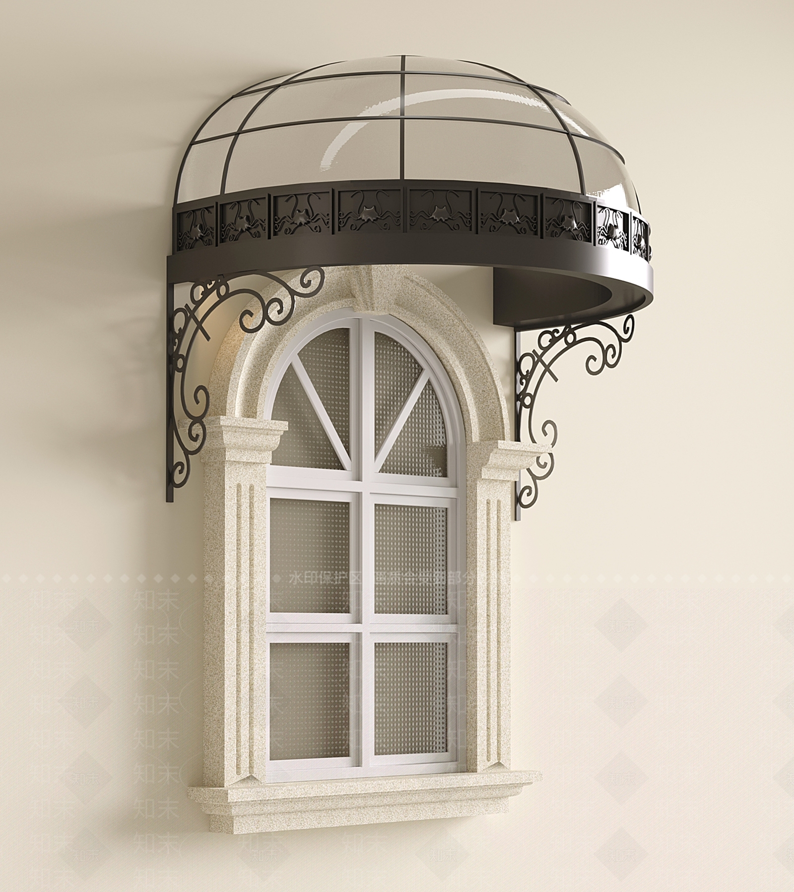 法式欧式雨棚SU模型下载【ID:1201588615】