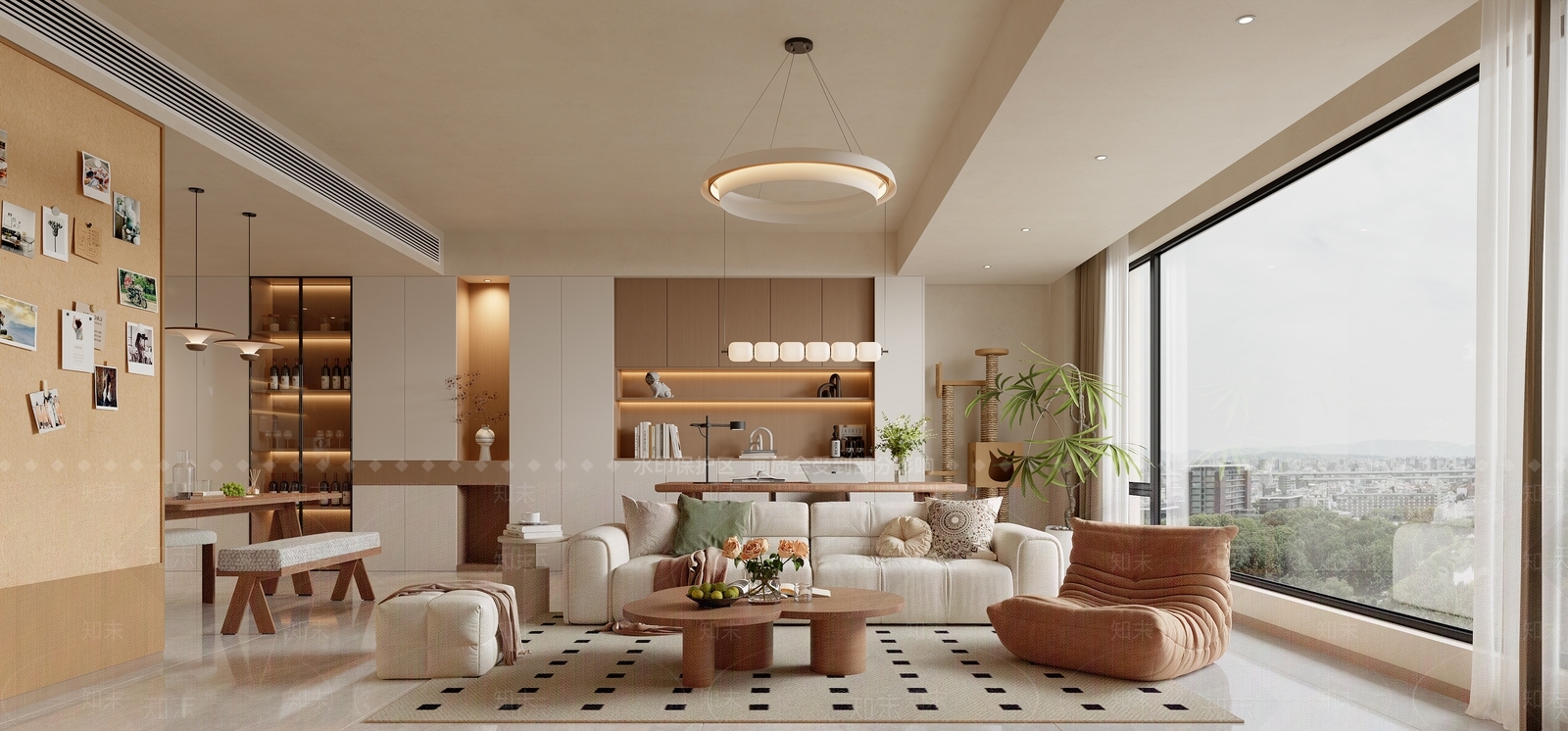 奶油家居客厅3D模型下载【ID:1201590312】