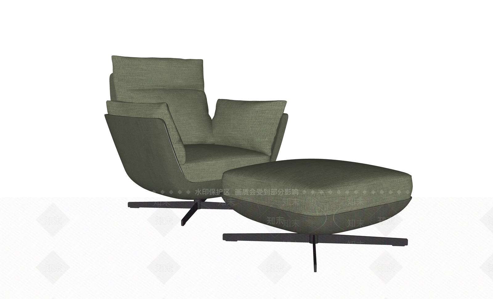 现代简约单人沙发SU模型下载【ID:1201589369】