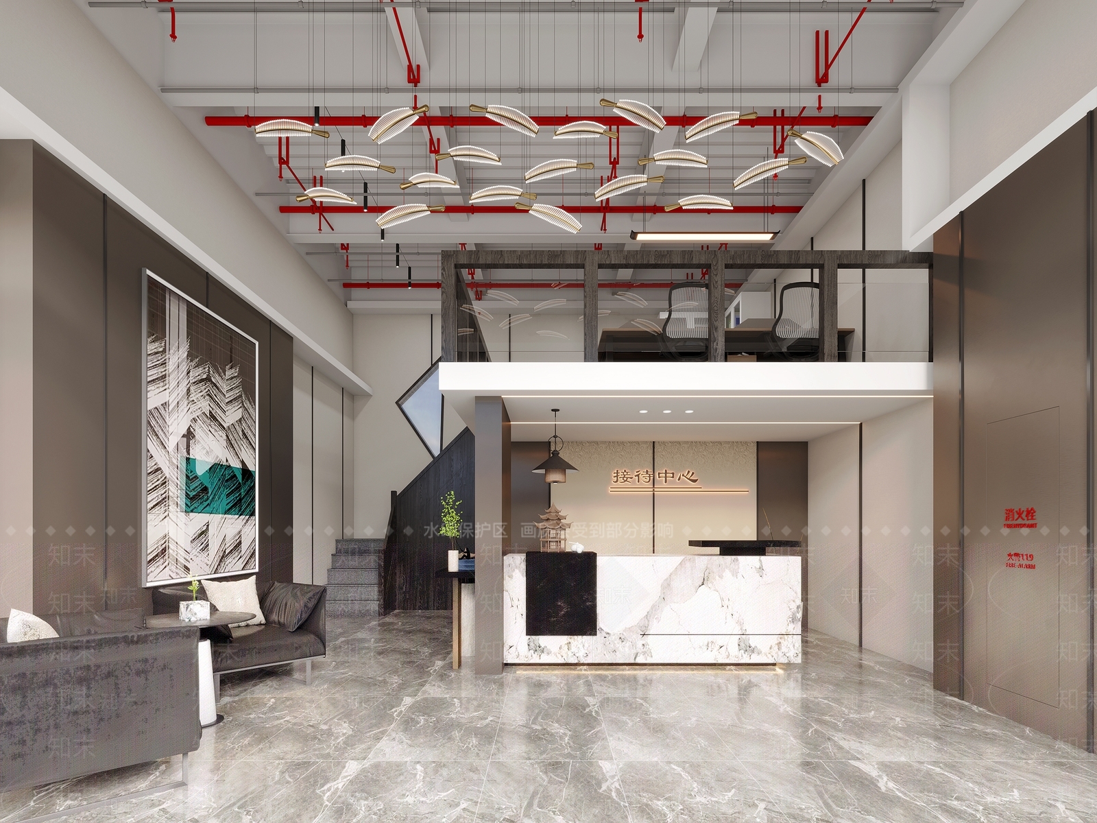 现代工业办公室3D模型下载【ID:1201590158】