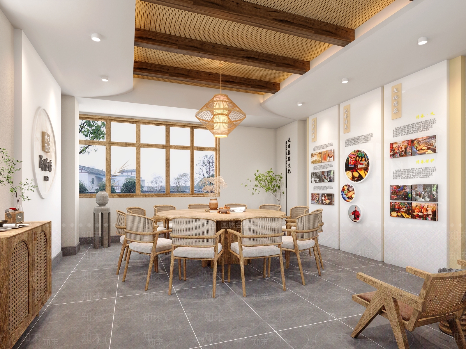 现代新中式农产品展厅3D模型下载【ID:1201590835】