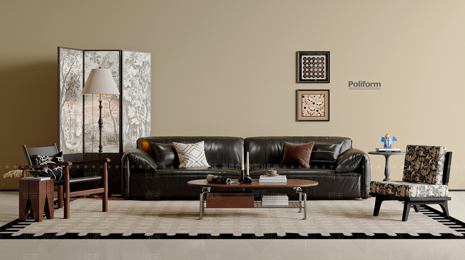 法式中古沙发组合3D模型下载【ID:1201592070】