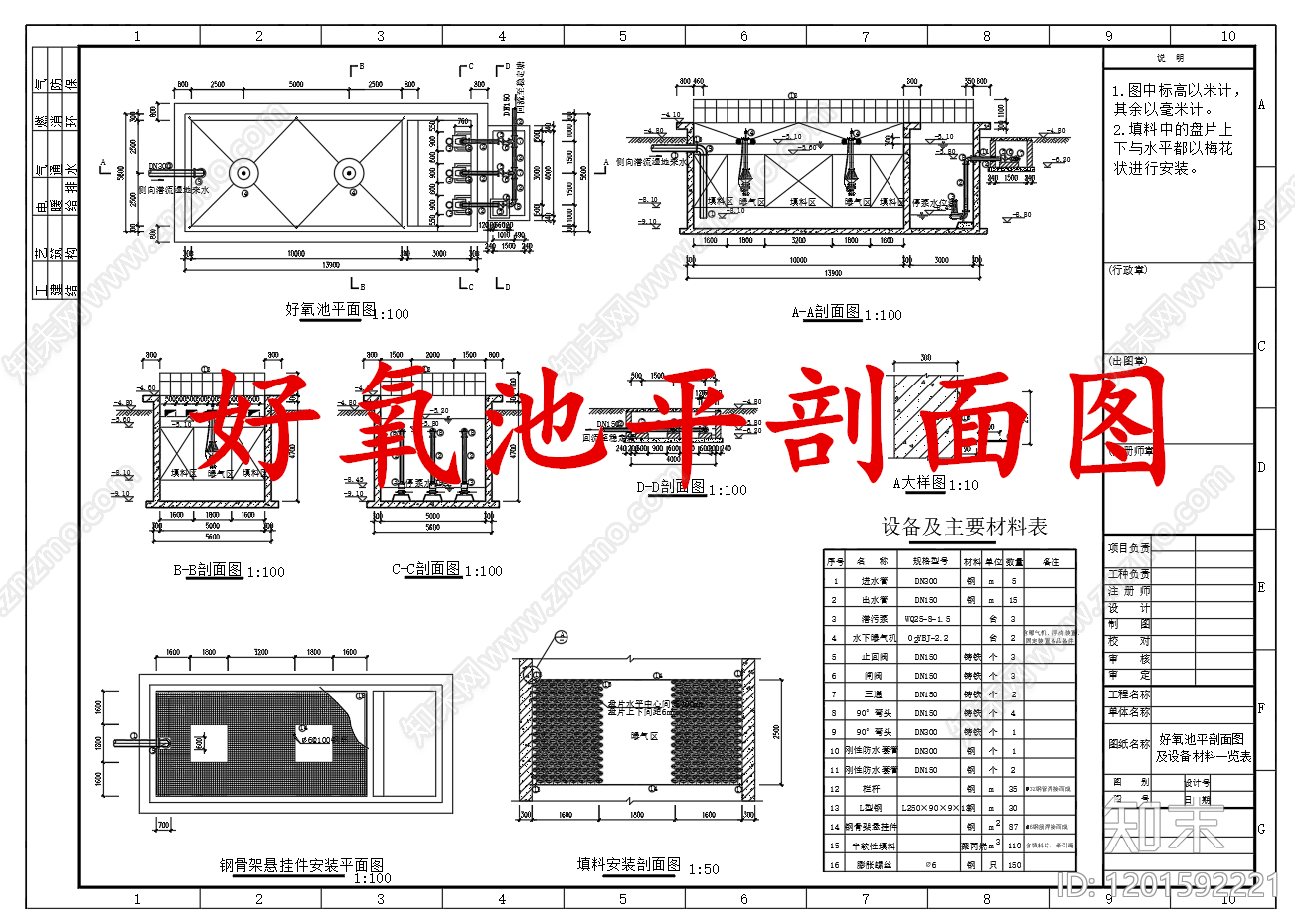 水处理cad施工图下载【ID:1201592221】