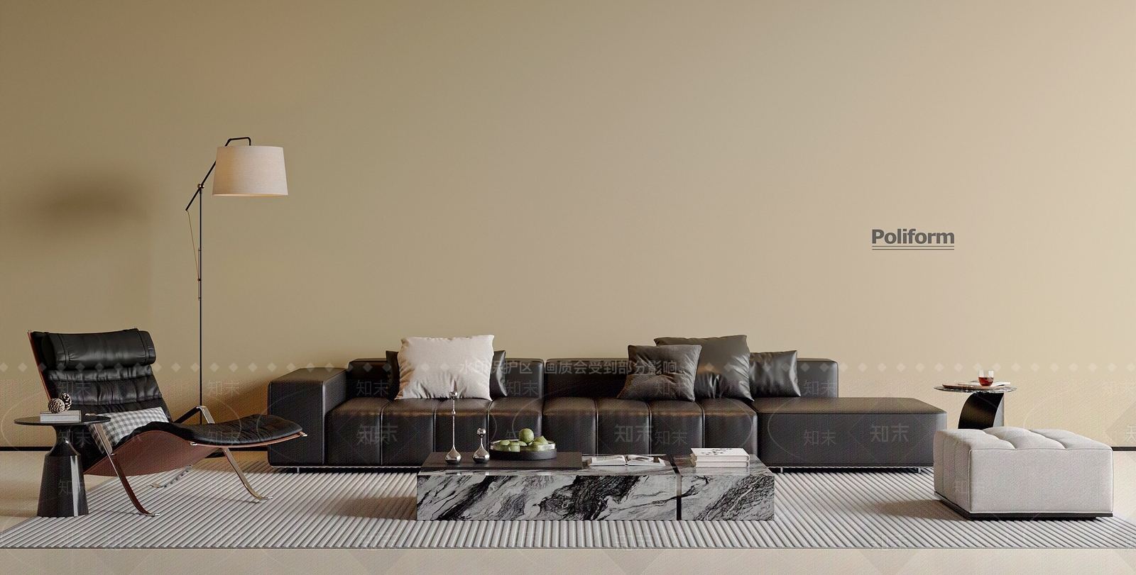 现代简约沙发组合3D模型下载【ID:1201592401】