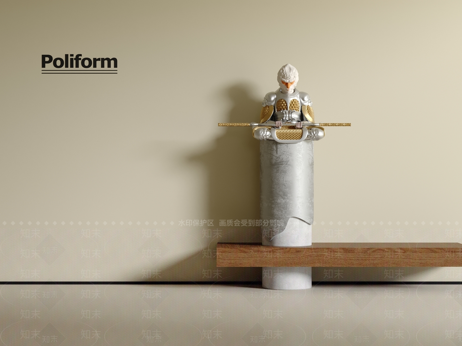 现代中古雕塑摆件3D模型下载【ID:1201592542】