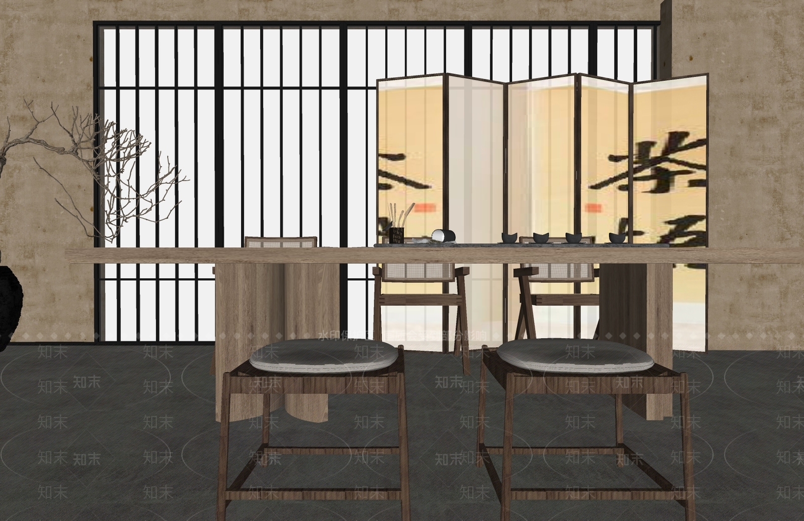侘寂茶室SU模型下载【ID:1201592519】