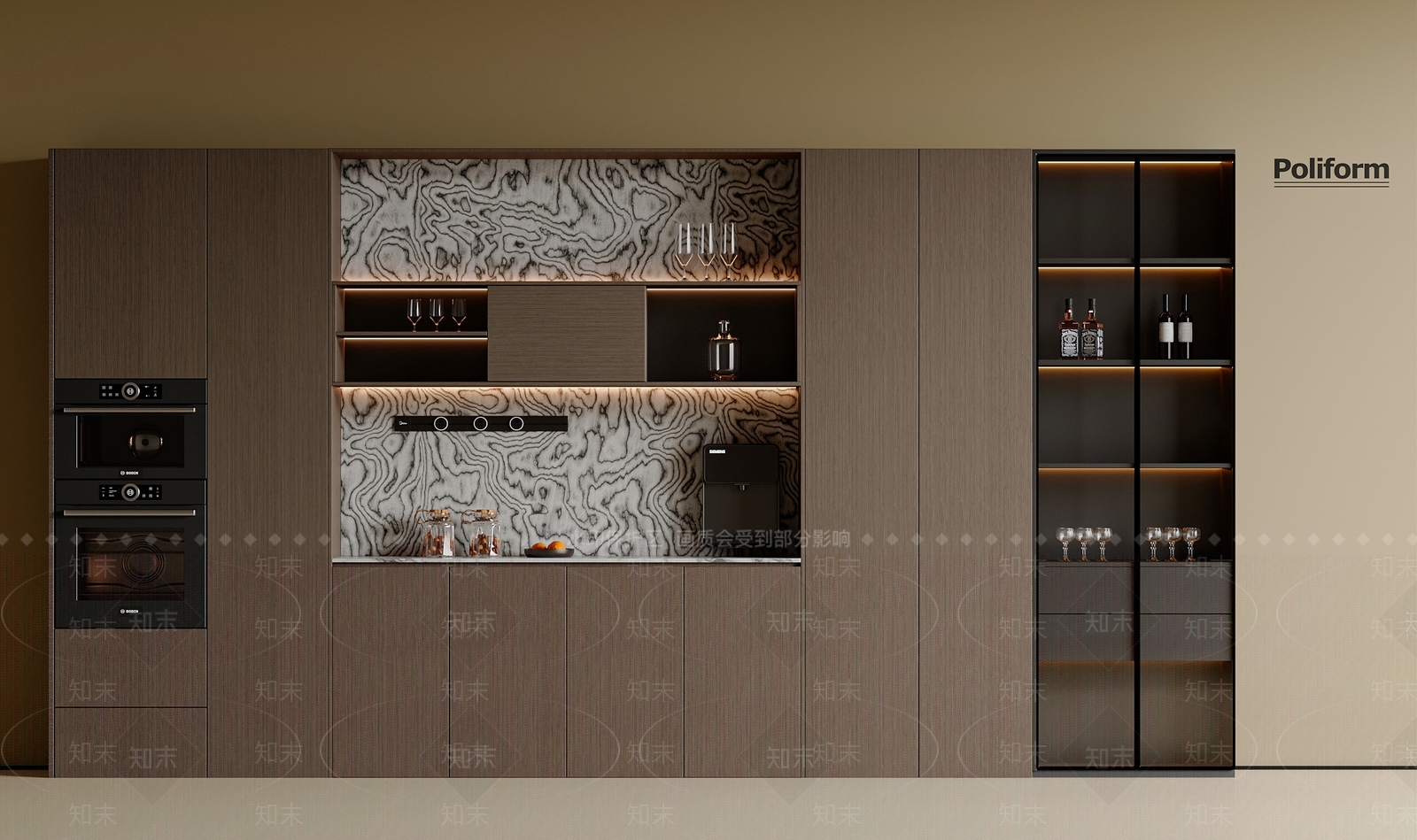 现代意式餐边柜3D模型下载【ID:1201593308】