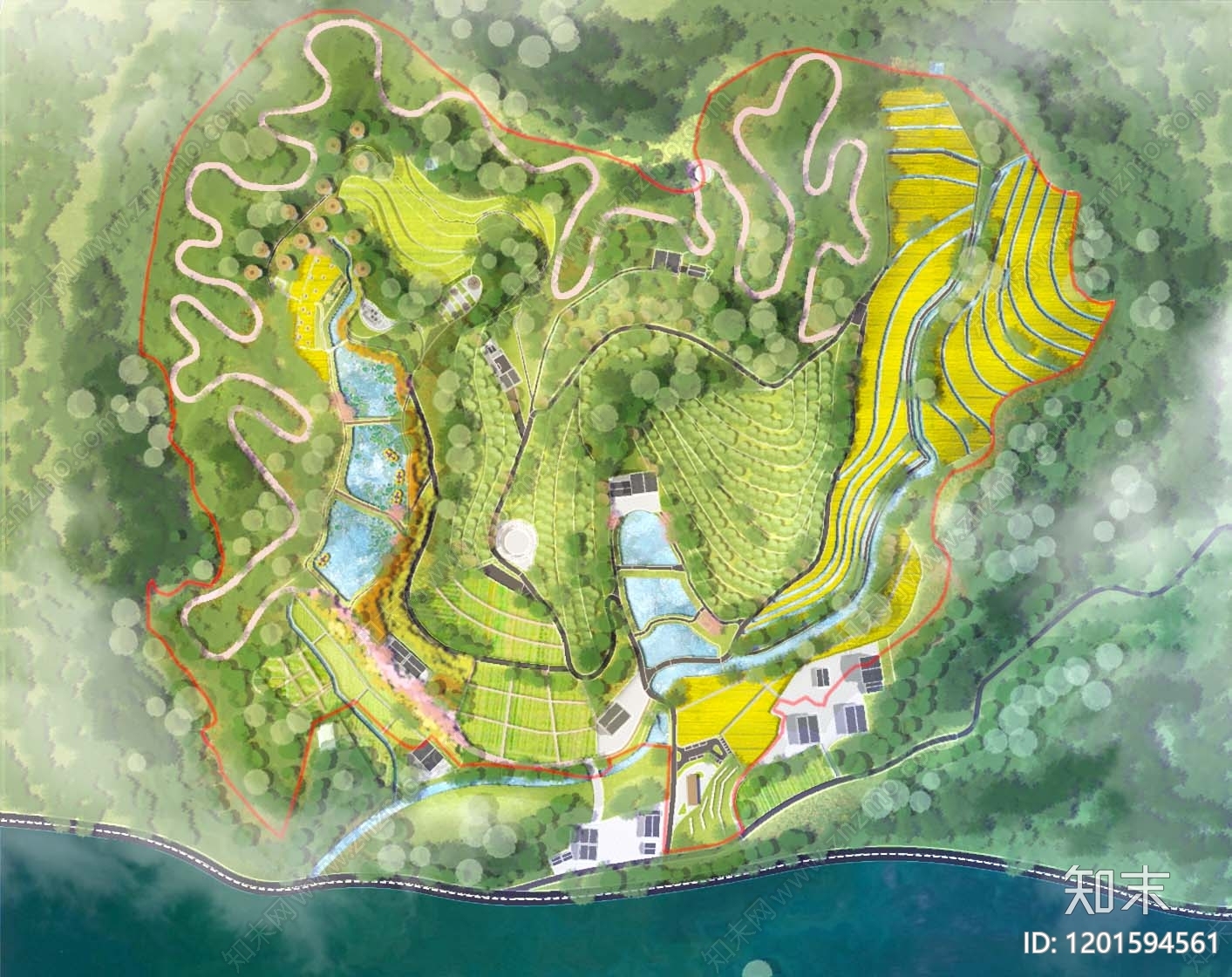 现代简约山地彩平图下载【ID:1201594561】