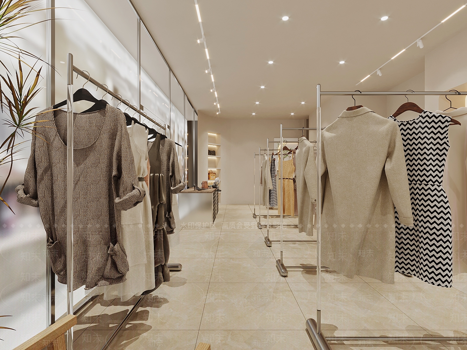 现代服装店3D模型下载【ID:1201595544】