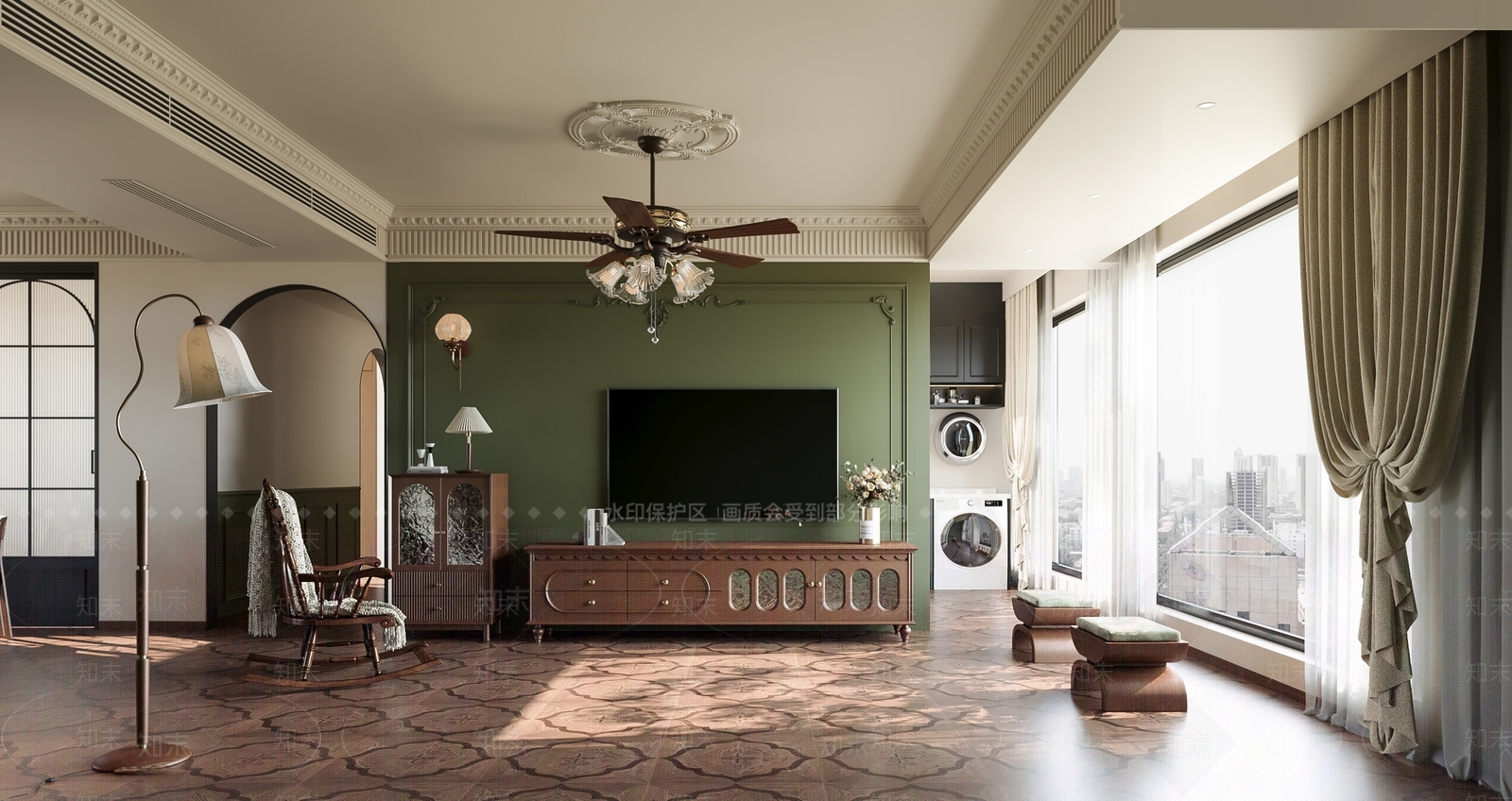 法式电视柜3D模型下载【ID:1201598079】