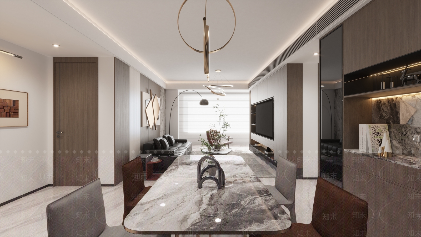 现代家居客厅3D模型下载【ID:1201599760】