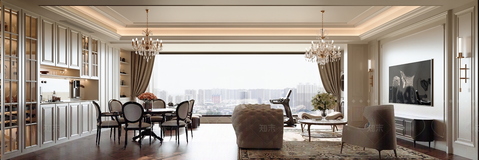 美式客餐厅3D模型下载【ID:1201602650】