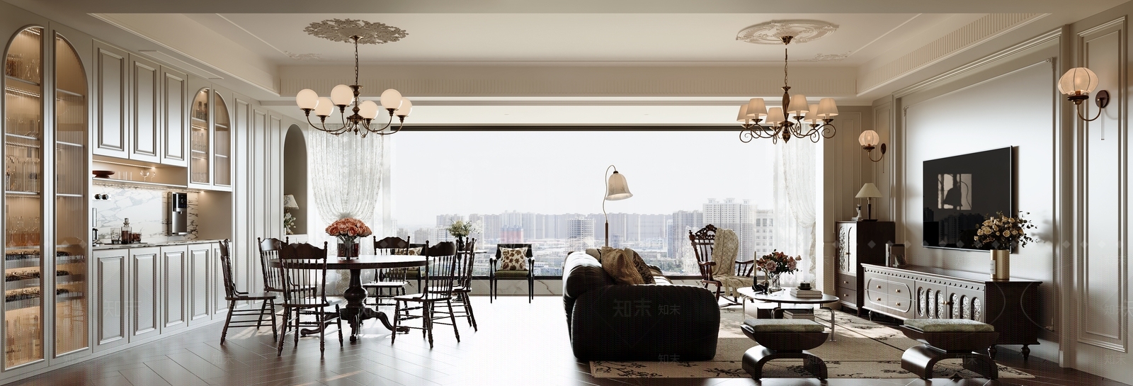 法式客餐厅3D模型下载【ID:1201602967】