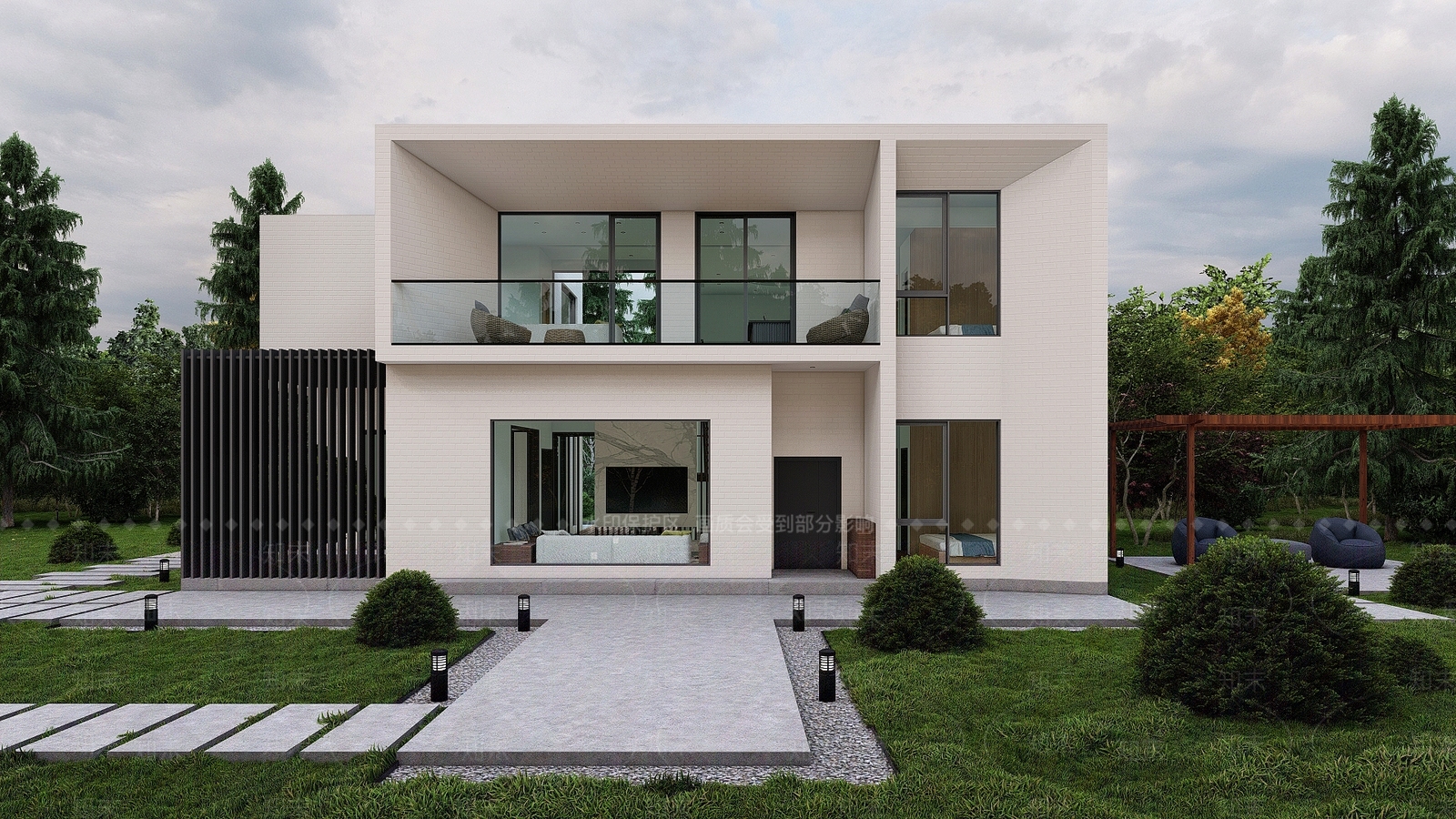 现代极简乡村民房SU模型下载【ID:1201602527】