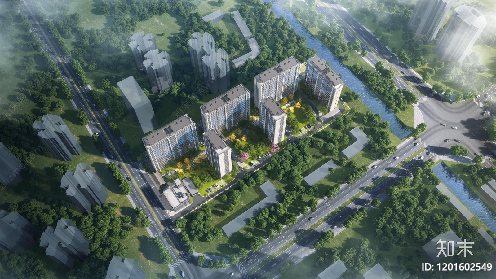 现代小区建筑下载【ID:1201602549】