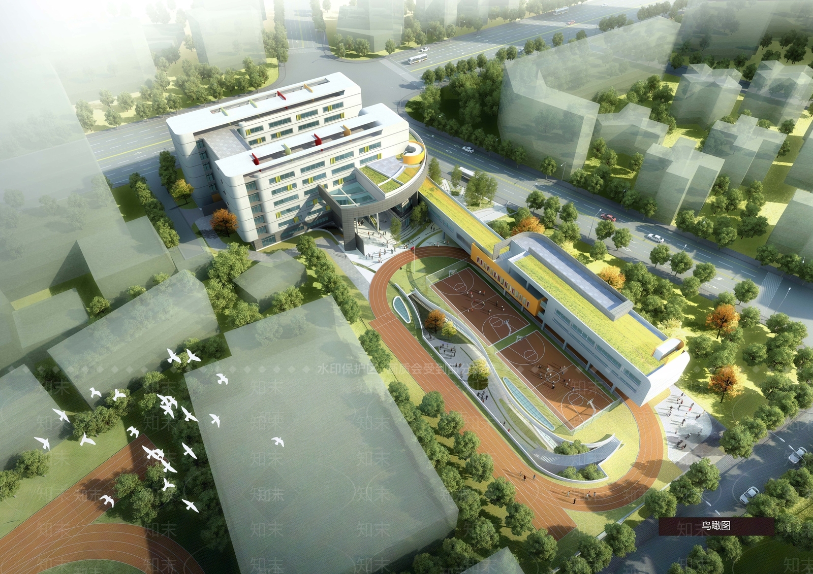 现代小学SU模型下载【ID:1201602819】