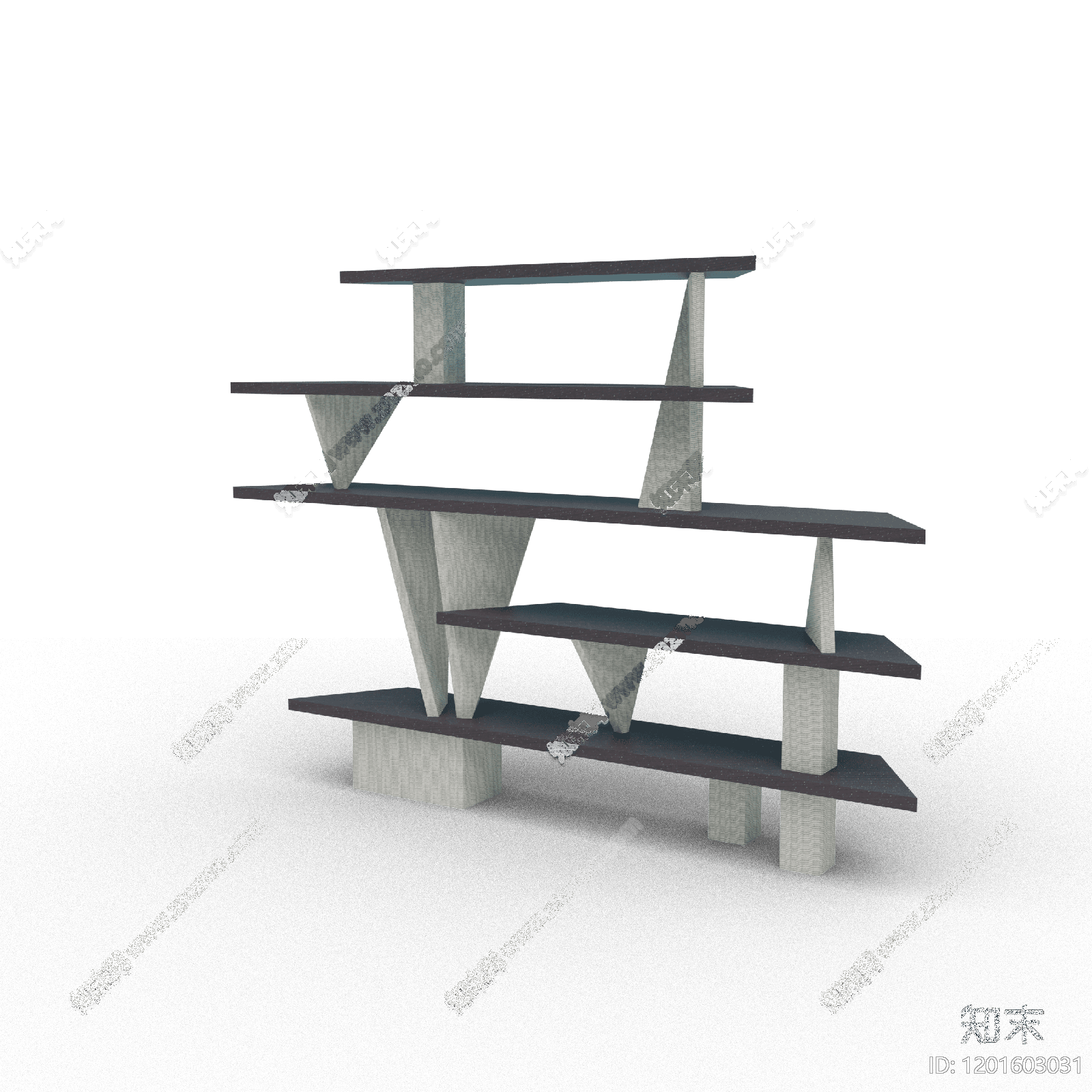 现代书架3D模型下载【ID:1201603031】