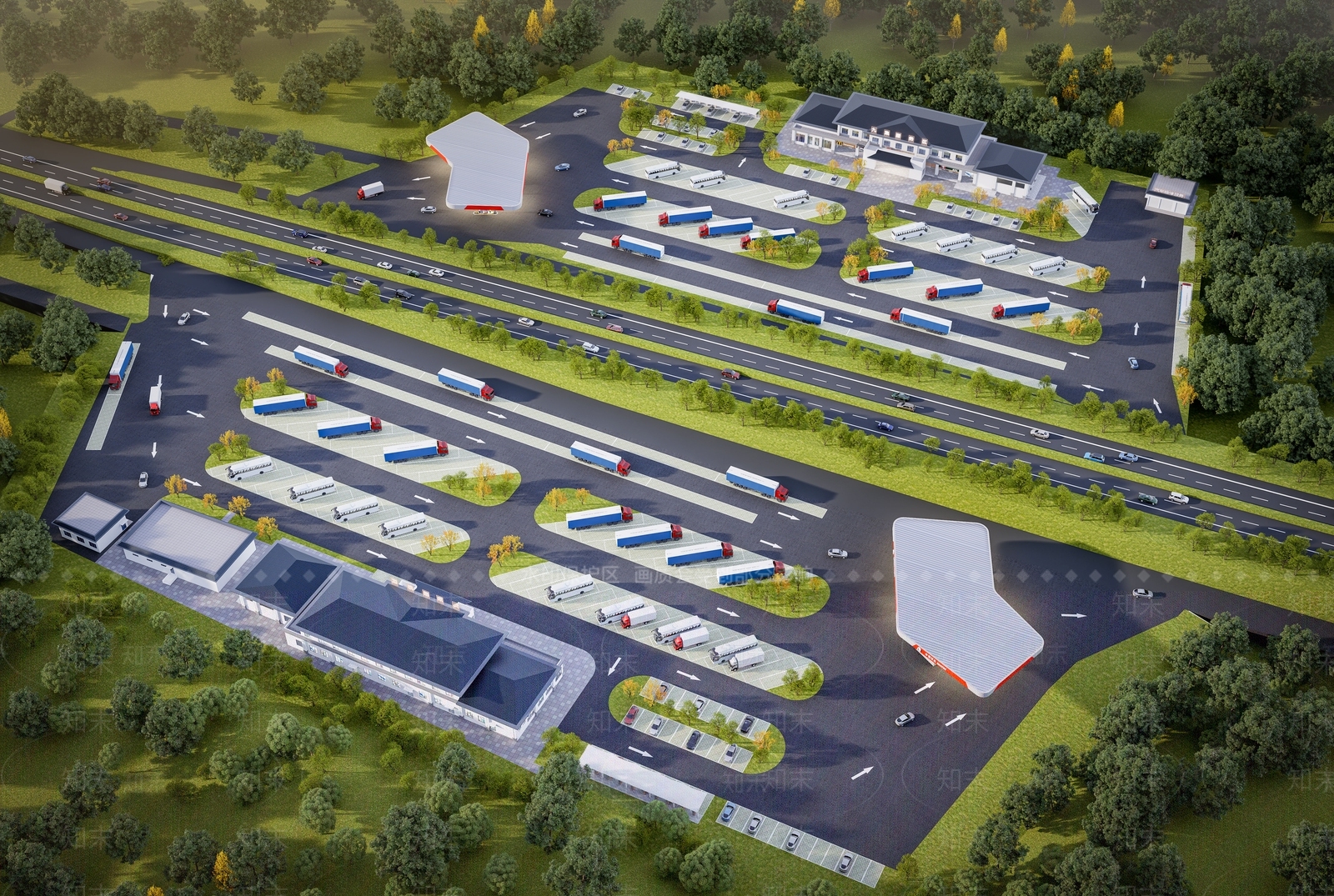 现代新中式鸟瞰规划SU模型下载【ID:1201604122】