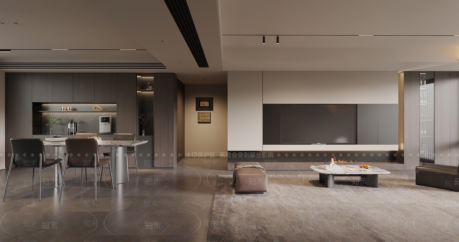 现代意式客餐厅3D模型下载【ID:1201604571】