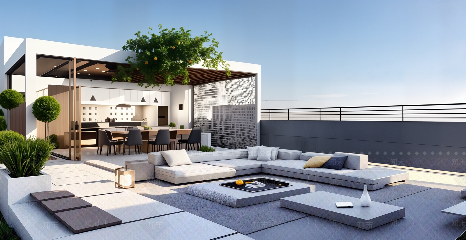 现代办公园区景观SU模型下载【ID:1201606203】