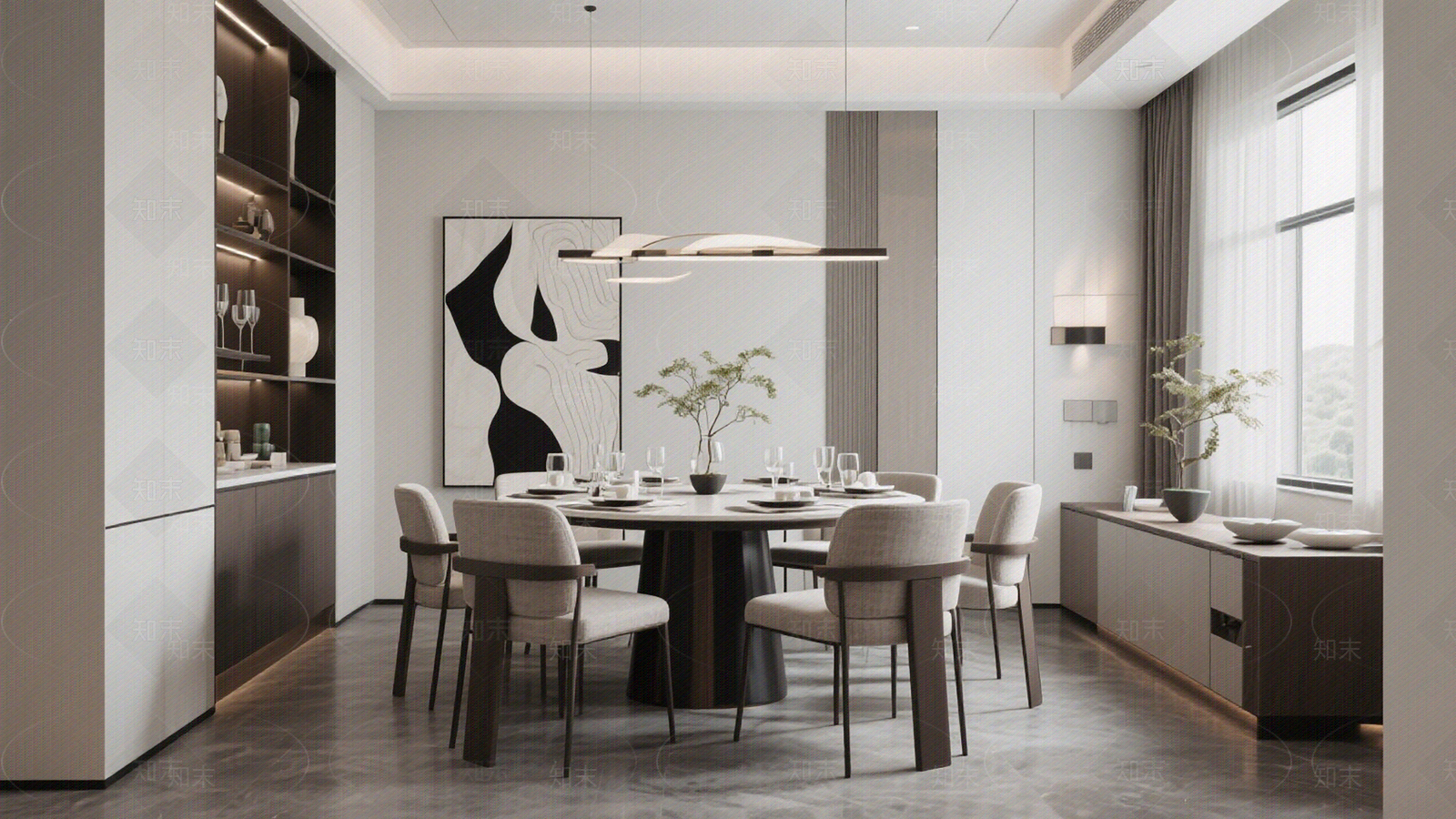 现代简约餐厅贴图下载【ID:1201606323】