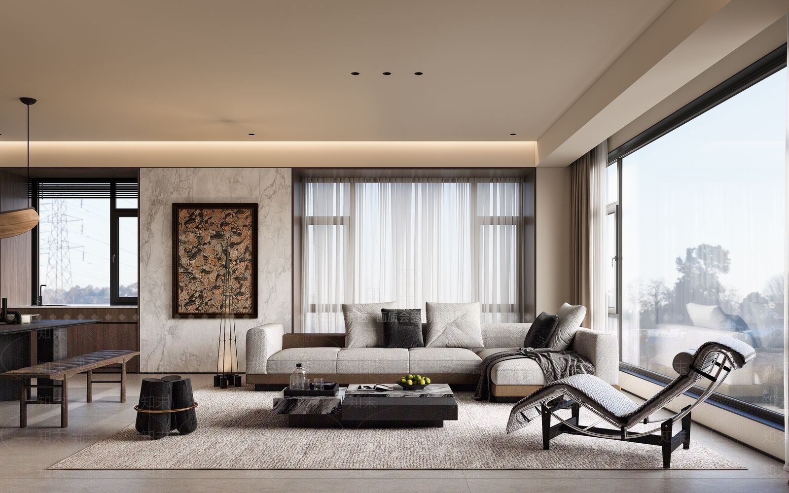 现代家居客厅3D模型下载【ID:1201608309】