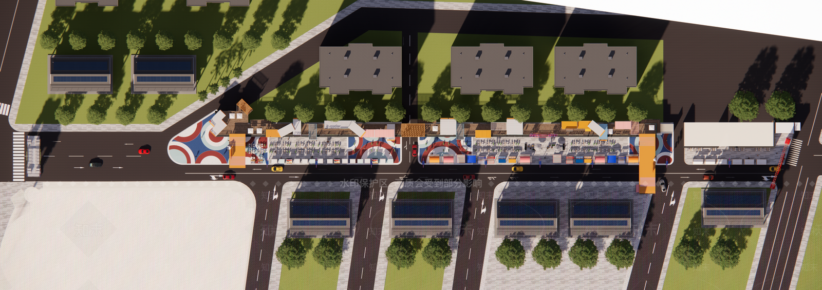 现代商业街SU模型下载【ID:1201607327】