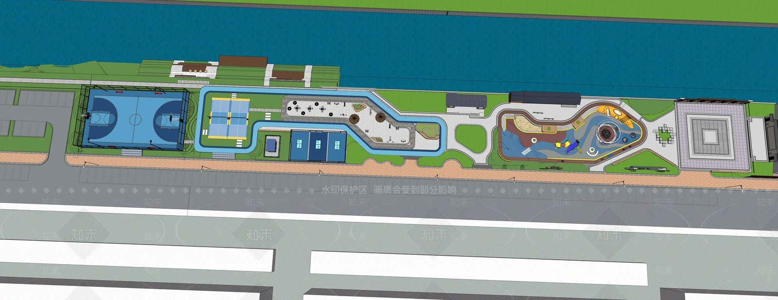 现代景观公园SU模型下载【ID:1201607421】