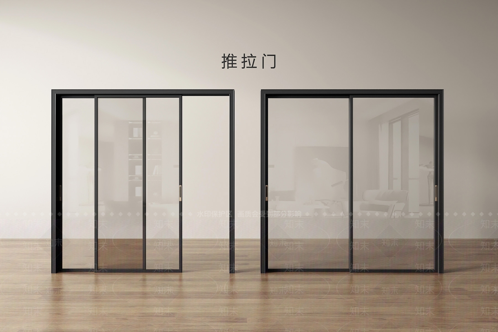 现代推拉门3D模型下载【ID:1201608171】