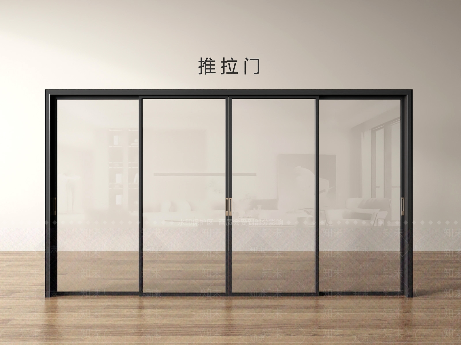 现代推拉门3D模型下载【ID:1201608138】