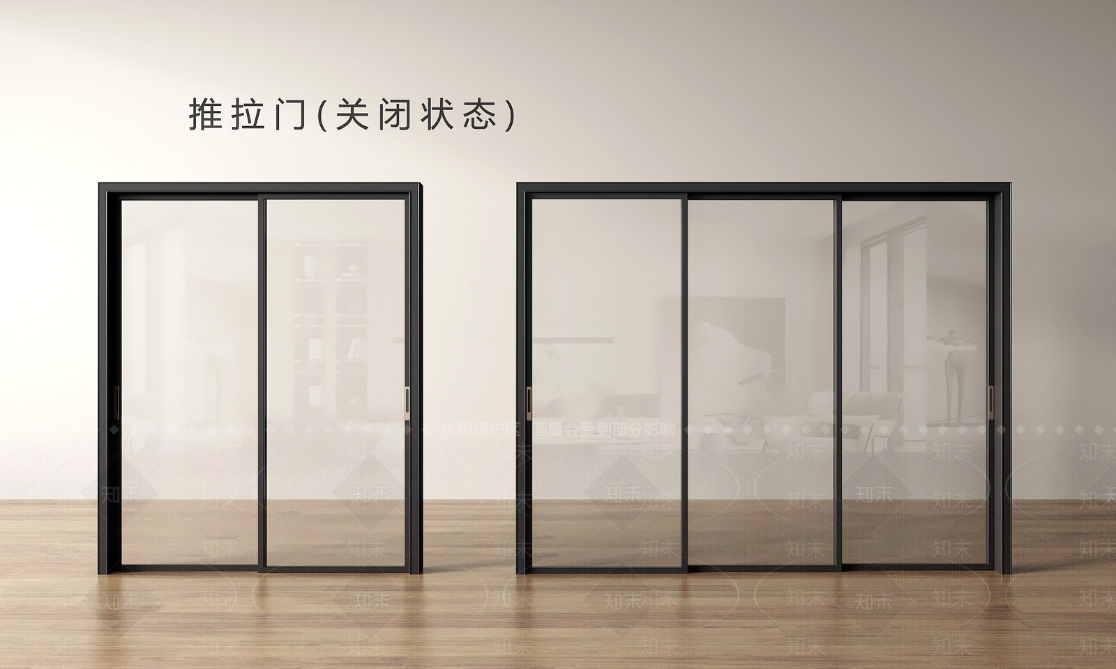 现代推拉门3D模型下载【ID:1201608244】