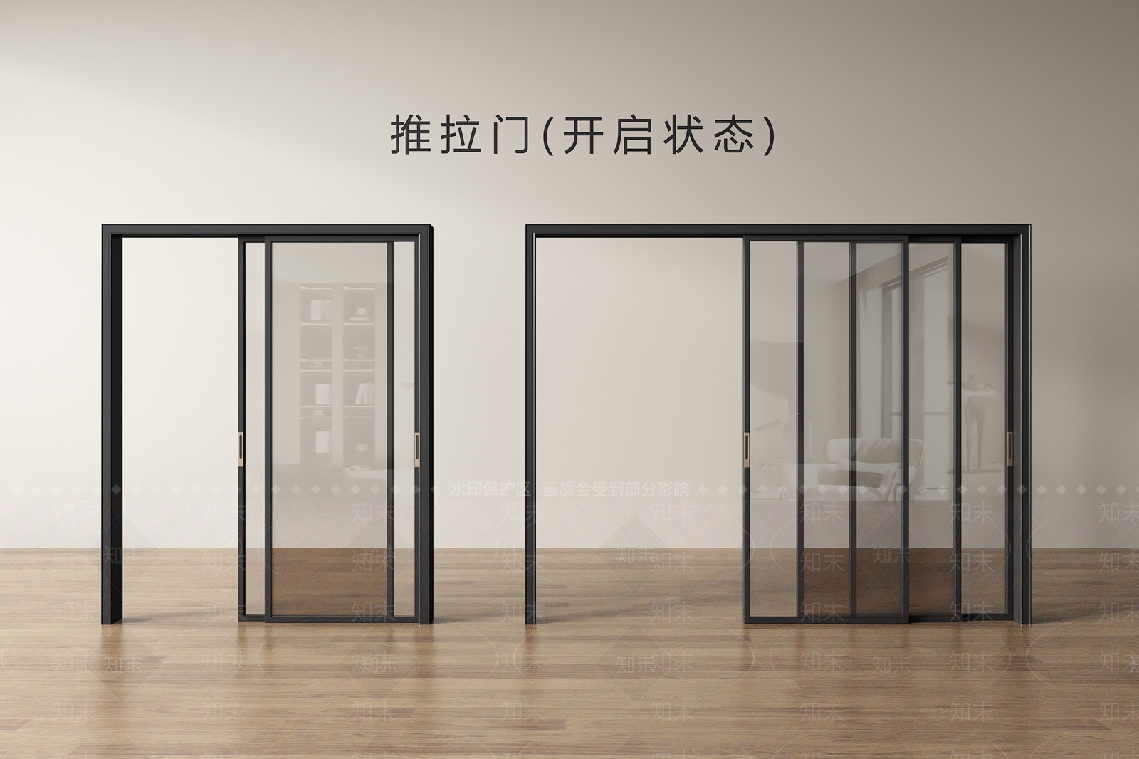 现代推拉门3D模型下载【ID:1201608269】