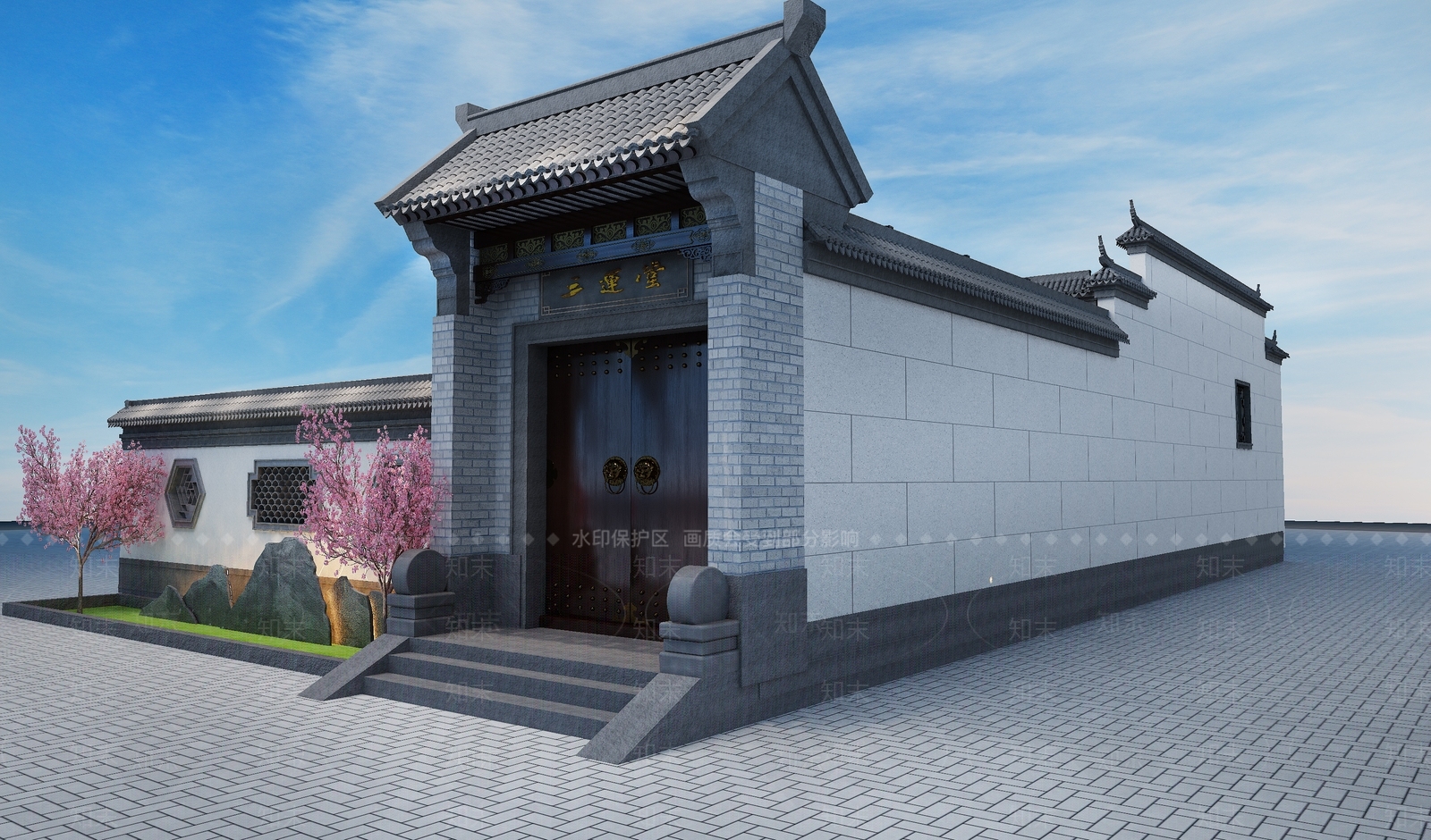 中式新中式四合院3D模型下载【ID:1201609397】