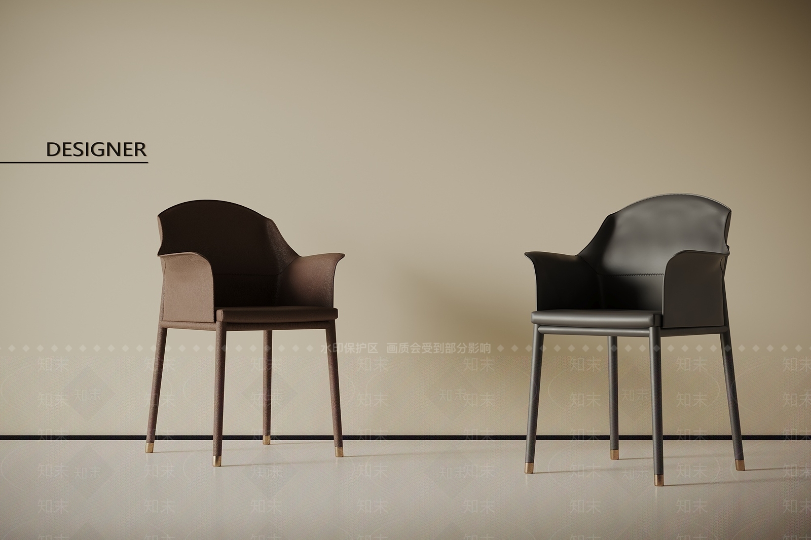 现代餐椅3D模型下载【ID:1201609223】