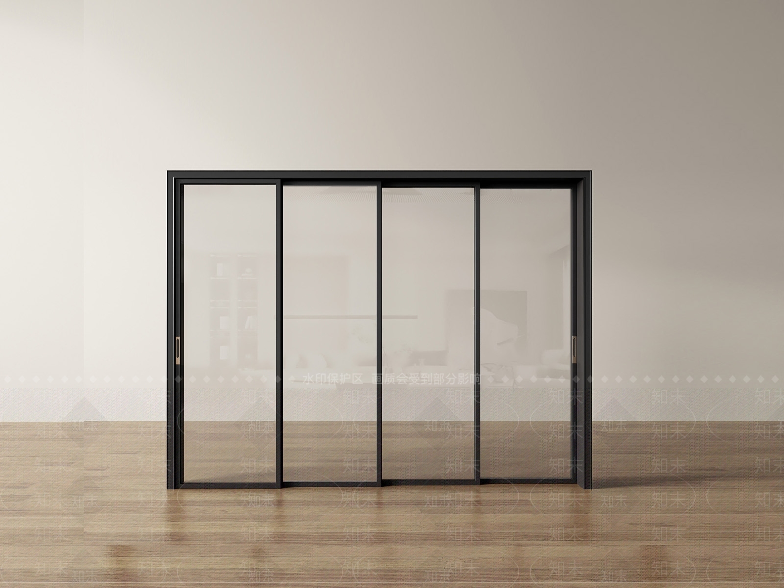 现代推拉门SU模型下载【ID:1201609631】