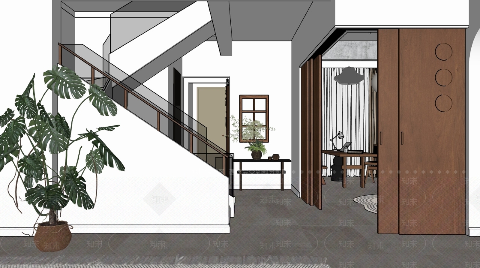 现代玄关SU模型下载【ID:1202099692】