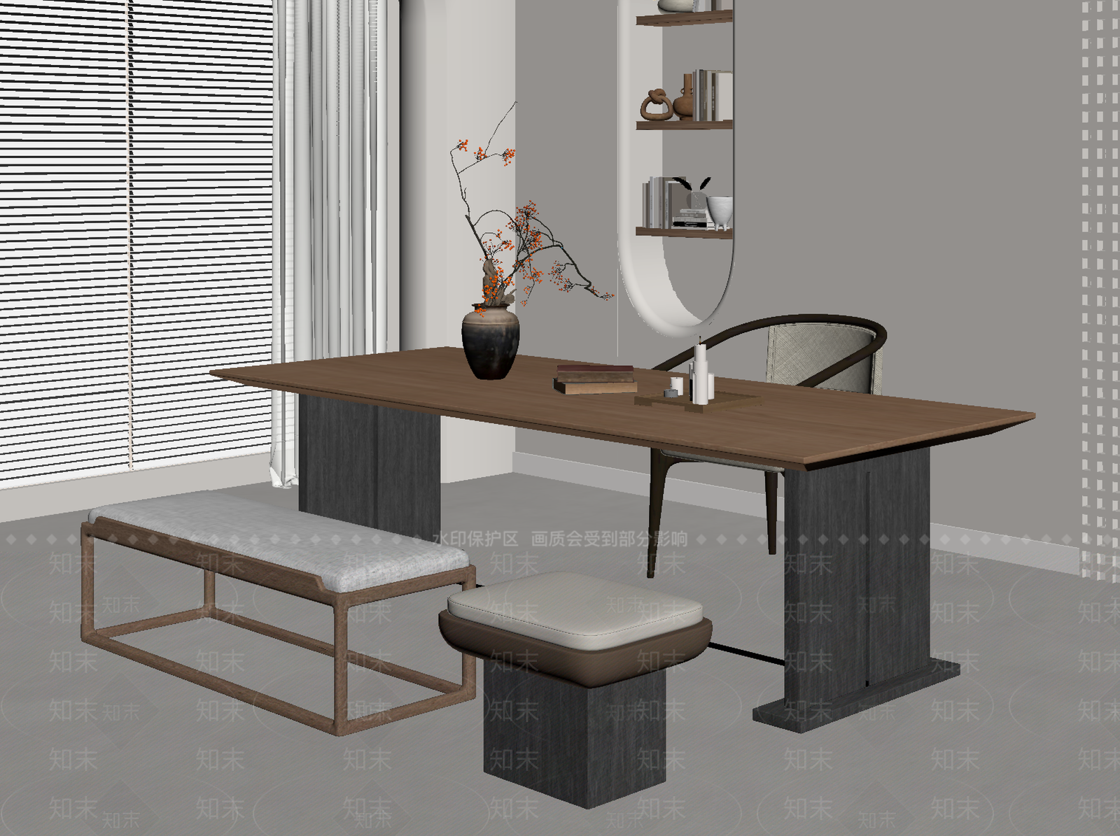 中古茶室SU模型下载【ID:1201612194】
