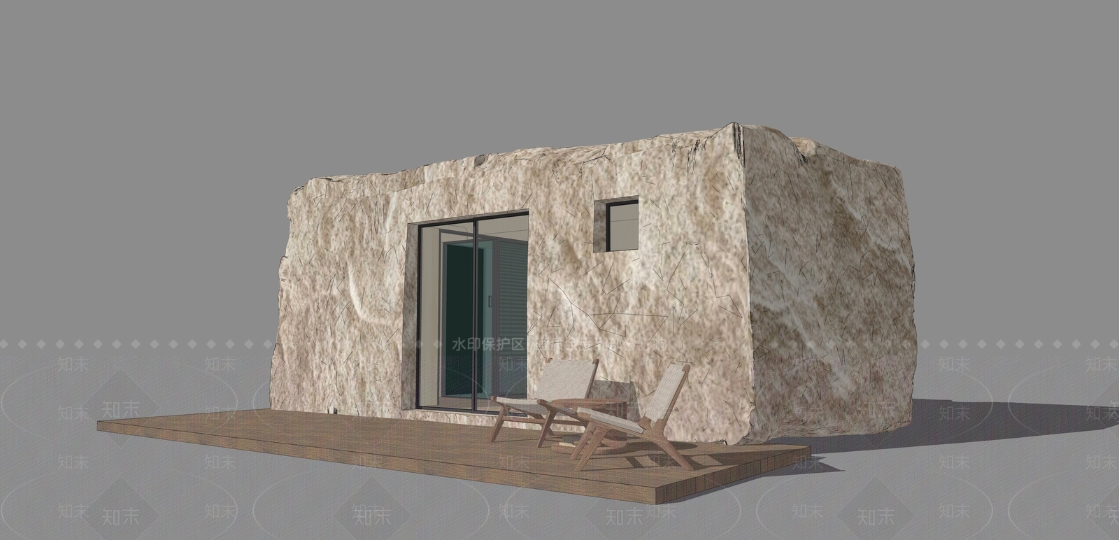 现代民宿建筑SU模型下载【ID:1201613272】