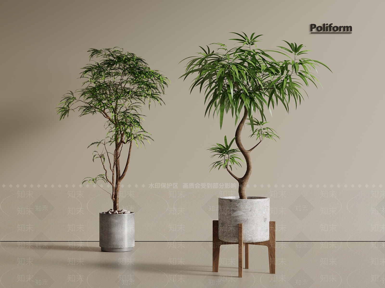 新中式中式绿植摆件3D模型下载【ID:1201614760】