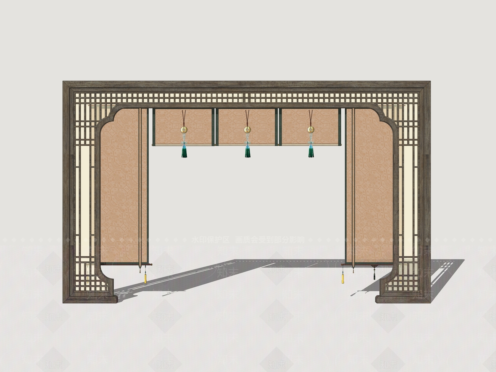 新中式卷帘门SU模型下载【ID:1201616159】
