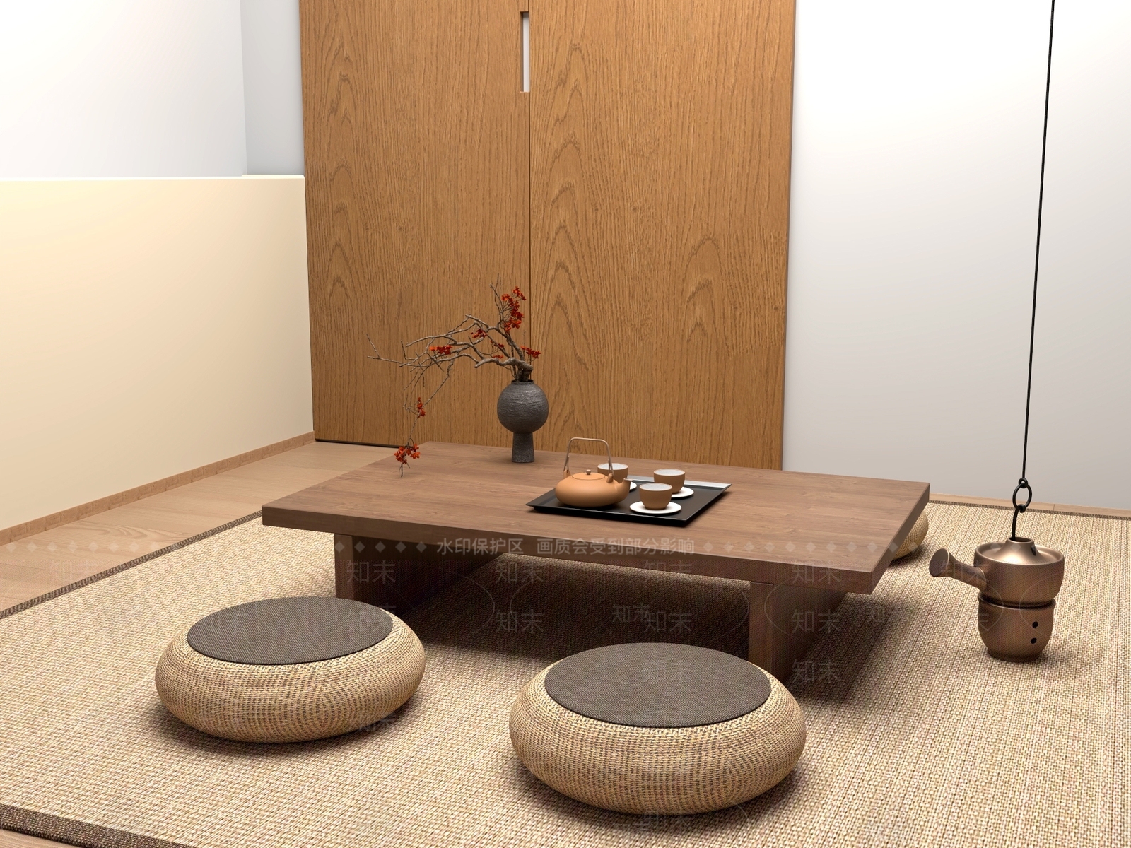 新中式中式茶桌椅3D模型下载【ID:1201617413】