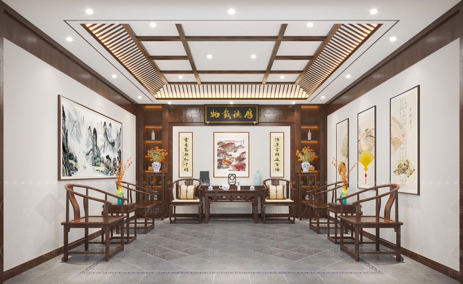 新中式其他家装3D模型下载【ID:1201620804】