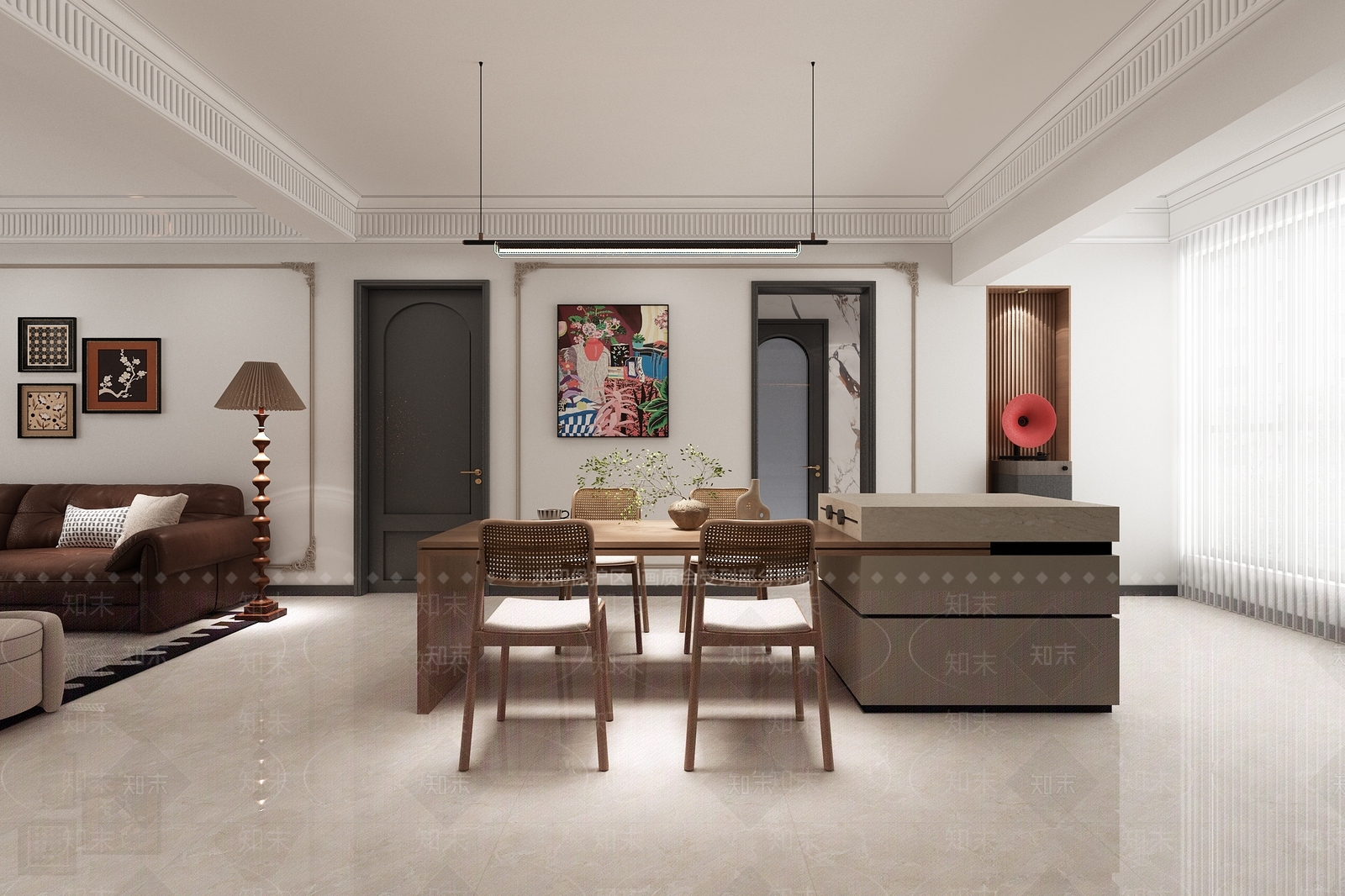 中古复古三人沙发3D模型下载【ID:1201622280】