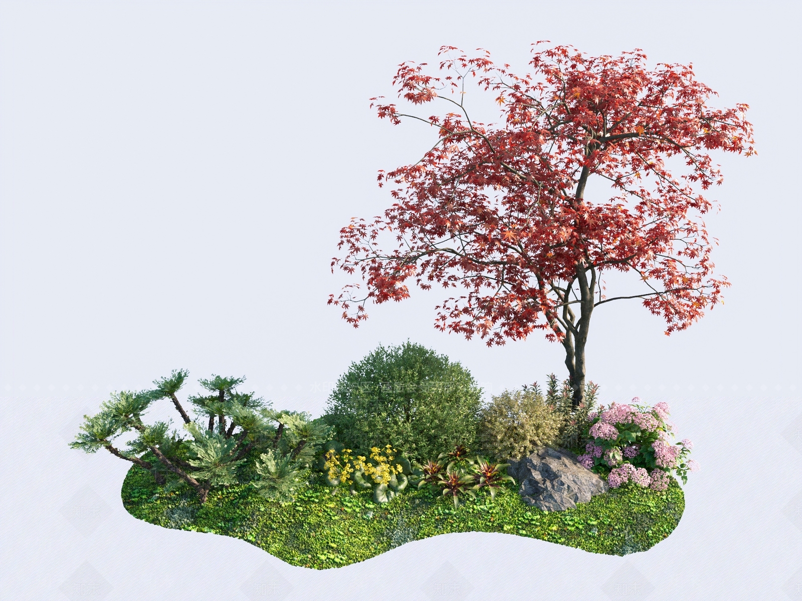 植物堆3D模型下载【ID:1201623326】