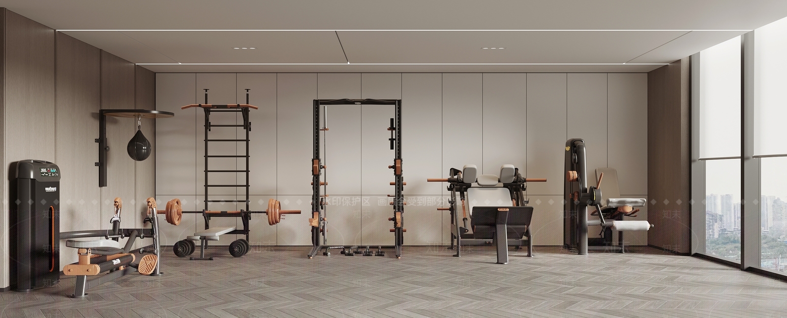 现代健身器材3D模型下载【ID:1201623738】