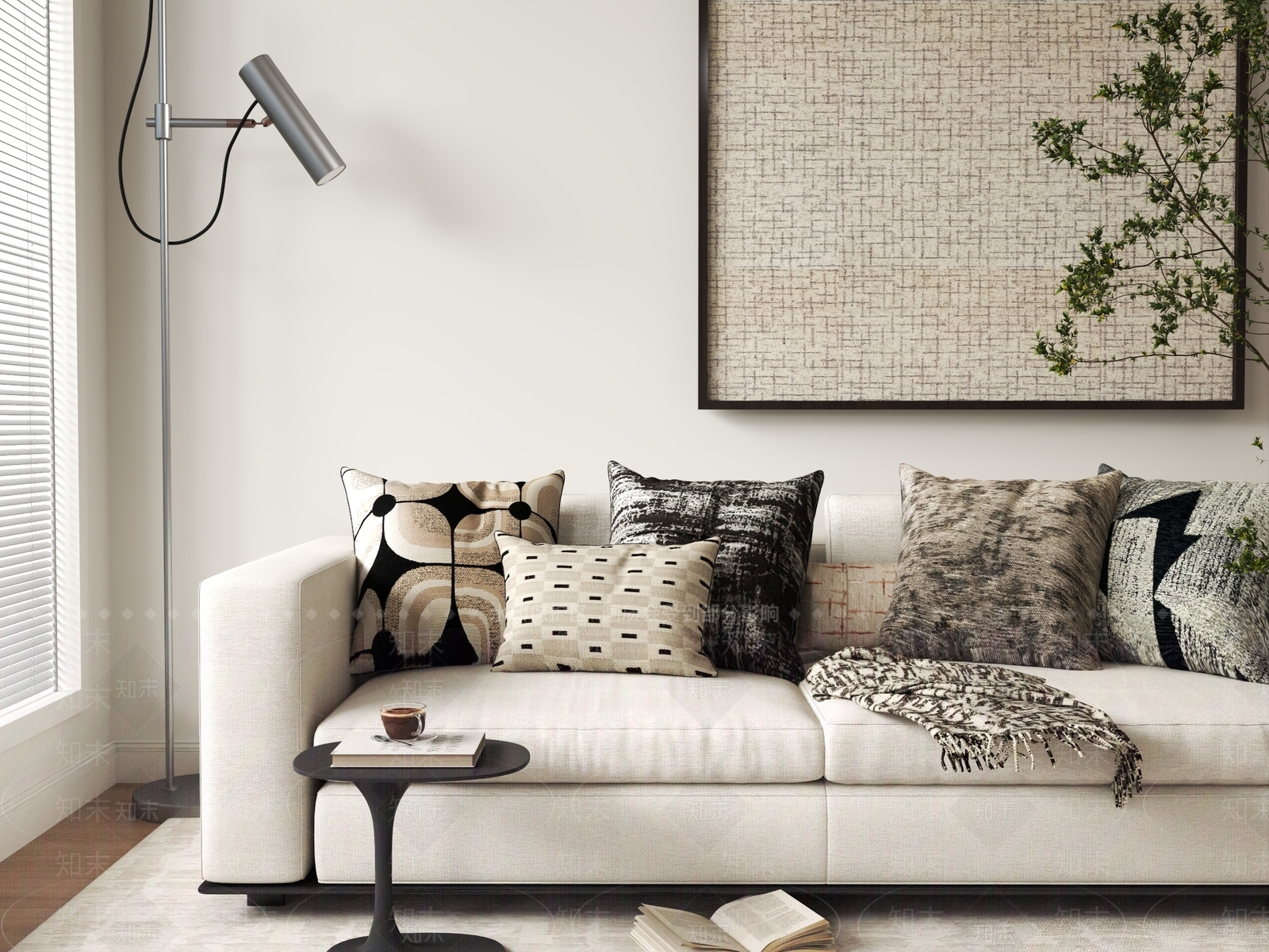 现代极简抱枕3D模型下载【ID:1201624195】