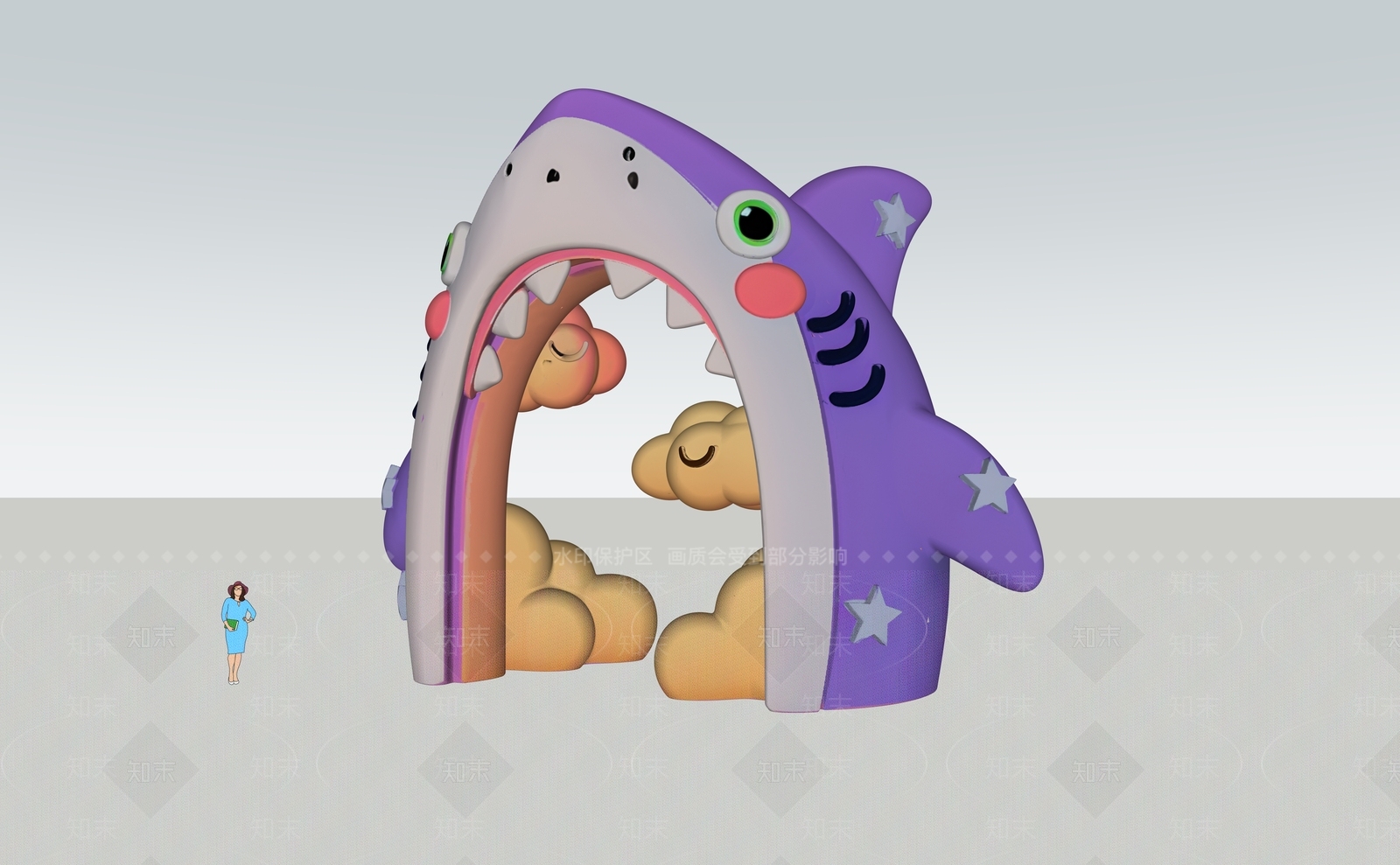 现代儿童游乐空间SU模型下载【ID:1201624543】