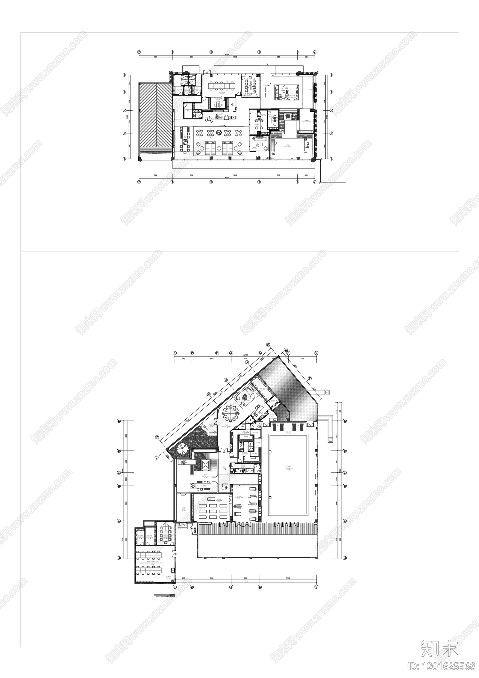 现代售楼处cad施工图下载【ID:1201625568】