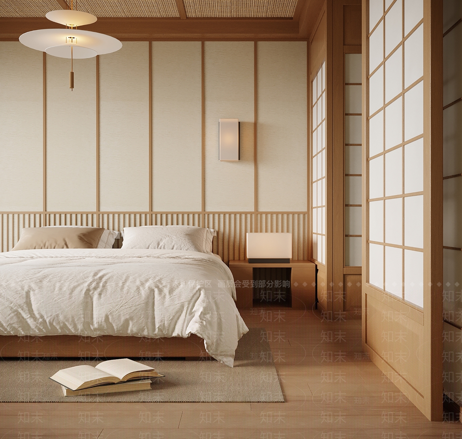 日式家居卧室3D模型下载【ID:1201629750】