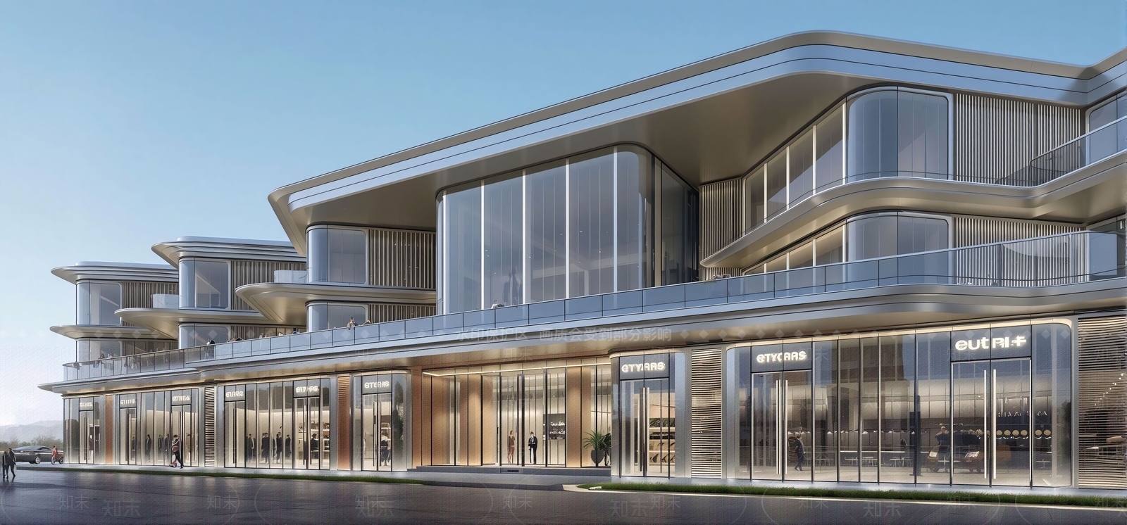 现代商业街SU模型下载【ID:1201629901】